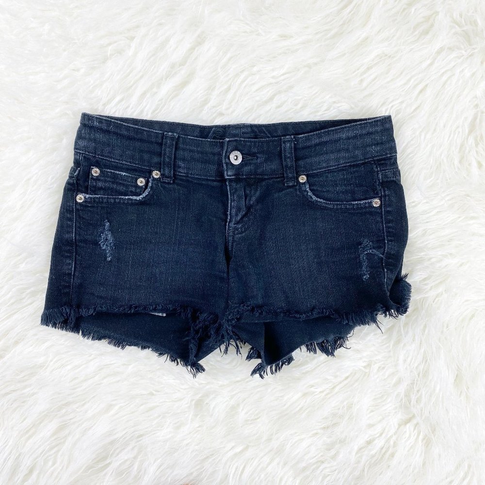⭐️ LF CARMAR Black Distress Denim Jean Shorts Size 25